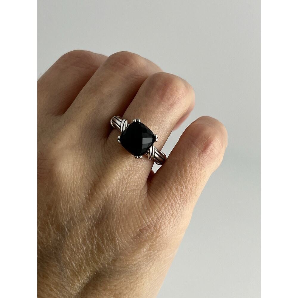 Peter Thomas Roth Onyx (4 ct) Sterling Silver Ring Sz 7 Luxury Designer Elegant